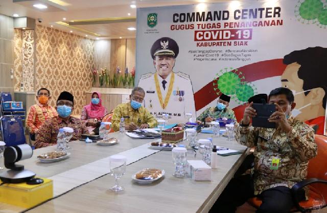 Bupati Siak Ikuti Video Conference Menteri Kebinet Indonesia Maju