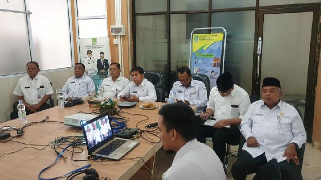 Pemkab Rohul Telekonferensi dengan Gubernur Riau