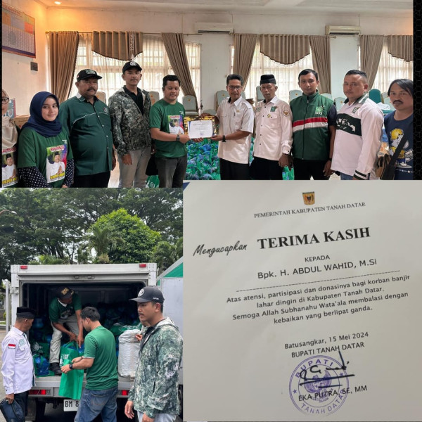 Calon Gubernur Riau , Abdul Wahid Salurkan Bantuan kepada Korban Galodo Sumbar