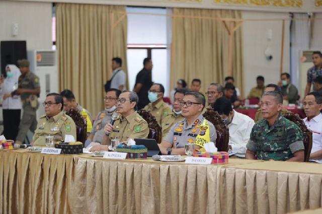 Pemprov Riau Gelar Teleconfrence Bahas Penanganan Covid-19