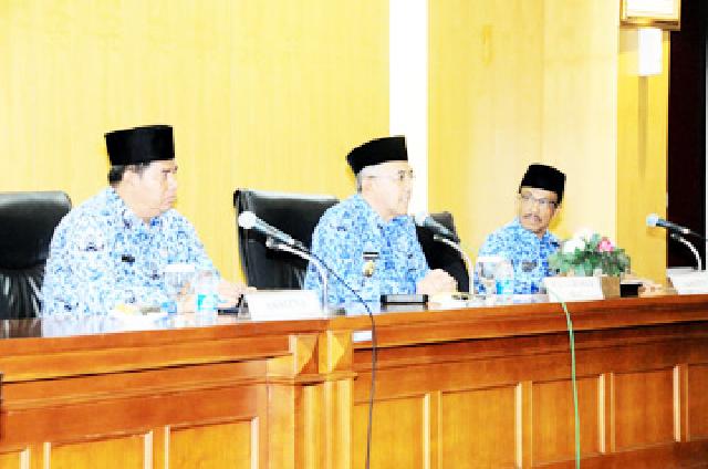 Plt Gubri Pimpin Sertijab Esselon II diLingkungan Pemprov Riau di Ruang Melati Kantor Gubernur. Foto: humas